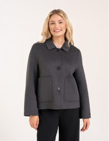 Kurtka damska zawierająca wełnę elegancka o krótkim fasonie