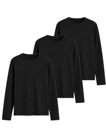 Wielopak koszulek męskich z długim rękawem bawełniane dopasowane Slim Fit 3-pak M